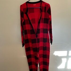 Old Navy Red and Black Plaid Onesie